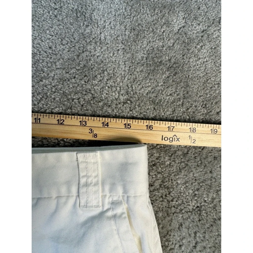 J.Crew Broken-In Chino City Fit White Cotton Twill Shorts Womens 8 Low Rise
